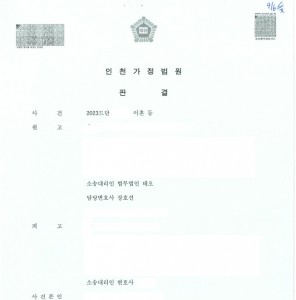 이혼의 귀책사유 및 재산분할 기여도, 친권및양육자 지정 판결 승소