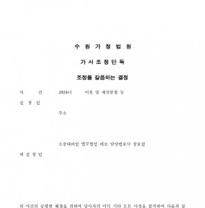 이혼 조정 신청 승소